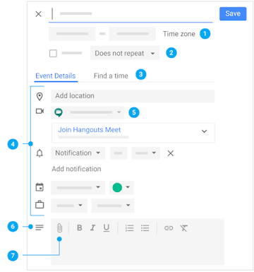 Añadir detalles de calendario