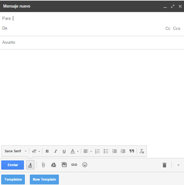 añadir template gmail